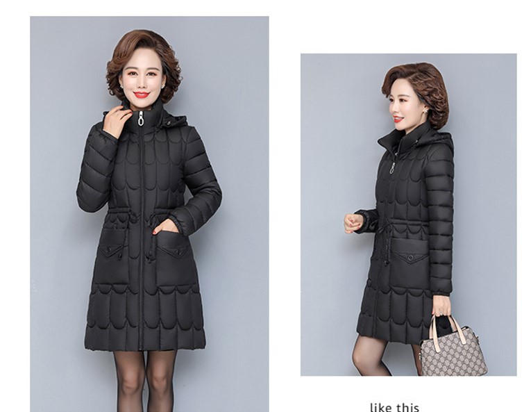 Áo Khoác Cotton Độn Bông Dáng Dài Vừa Mùa Đông Cho Mẹ AK39 - Hàng Quảng Châu Cao Cấp