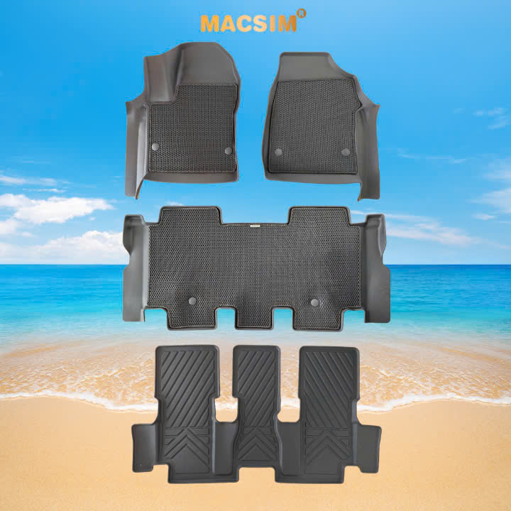 Thảm ô tô sd3 2 lớp dạng lưới lục giác Toyota Innova Cross 2023+ màu đen - bề mặt cao su siêu sạch - Macsim