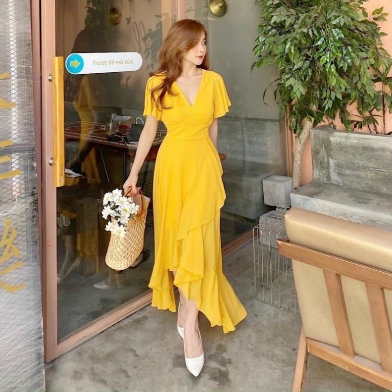 X2 Đầm váy maxi tùng bèo 2 màu tasa