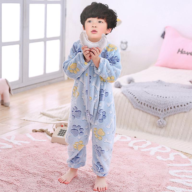 Trẻ Em Hoạt Hình Đi Ngủ Playsuits Bé Chia Chân Sleepsack Tập Đi Cho Bé Mùa Đông Túi Ngủ Trẻ Sơ Sinh Bông Ấm Áp Bộ Đồ Ngủ Ít