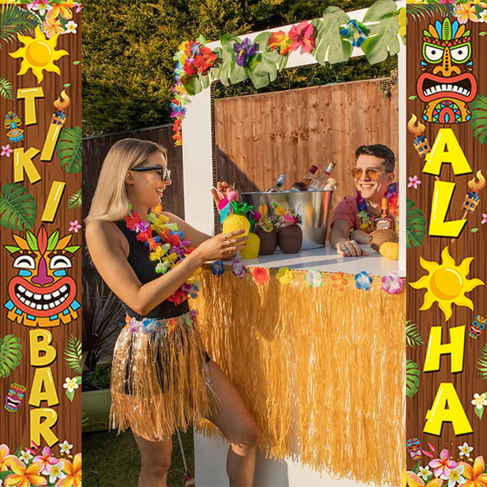 Door Banner Sign Decorative Door Flags Porch Sign for Hawaiian Home Carnival