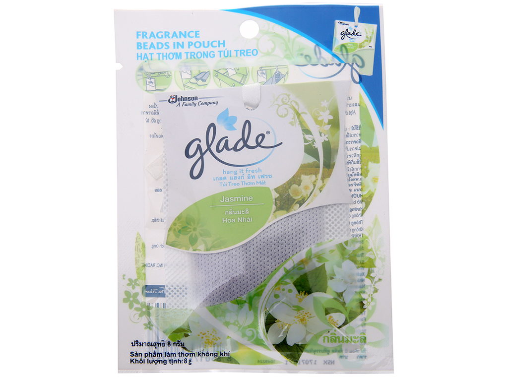 Combo 2 Hộp Sáp Thơm Glade Hương Hoa Lài (180g/ Hộp)+ 1 Túi treo Thơm Mát