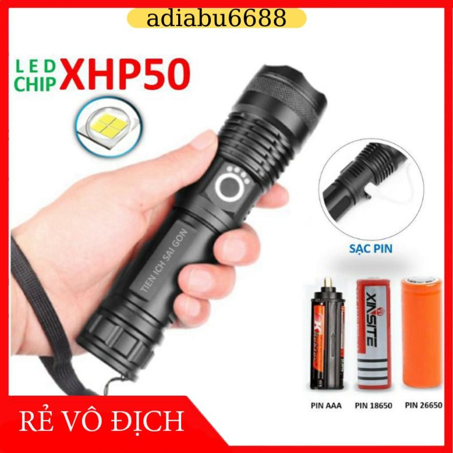 Đèn pin siêu sáng XHP50 ( cam kết chuẩn loại 1)