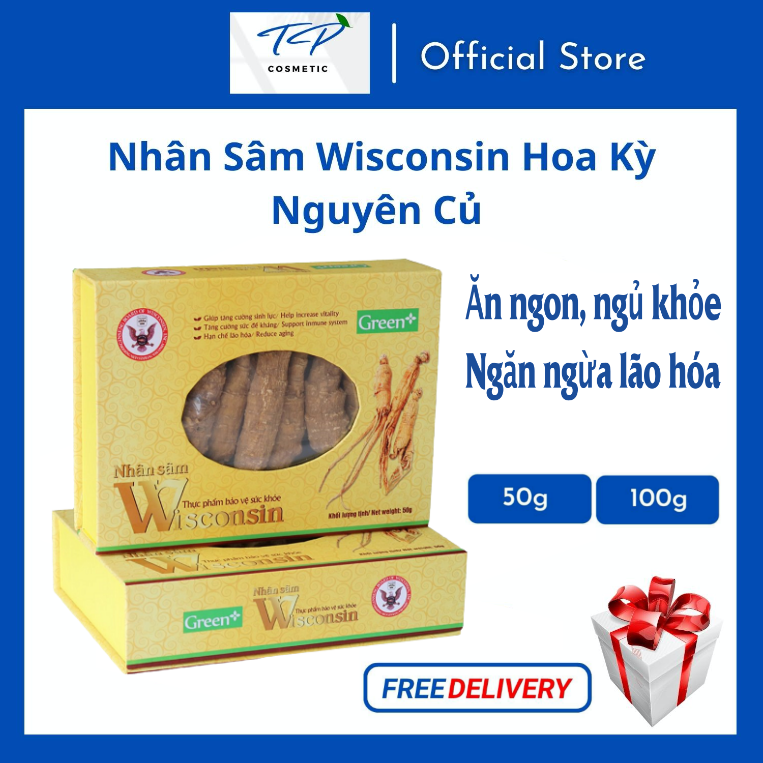 Nhân Sâm Wisconsin Hoa Kỳ (Sâm Mỹ) Nguyên Củ 50g, 100g: Bồi Bổ Sức Khỏe, Tăng Sức Đề Kháng, Điều Hòa Lipid Máu.