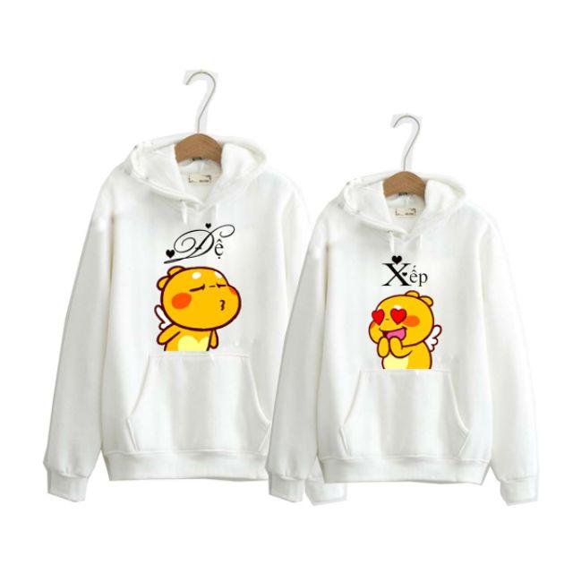 Áo đôi thu đông xếp đệ, áo hoodie nam nữ