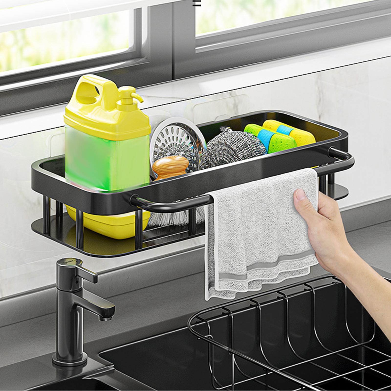 Wall Mounted Sink Caddy Kitchen Sink Organizer for Bathroom Kitchen Soap