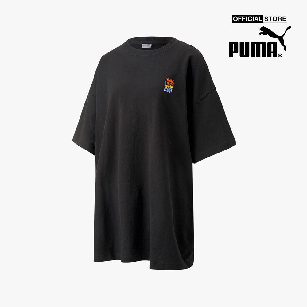 PUMA - Đầm mini ngắn tay phom suông Downtown Graphic538376-0