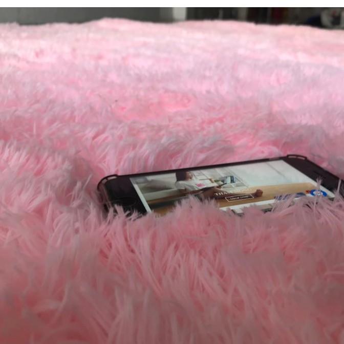 Thảm Lông Xù Màu Hồng | 100x160cm | Thảm Trang Trí Phòng Khách - Phòng Ngủ - Thảm Trải Sofa - Thảm Dành Cho Bé