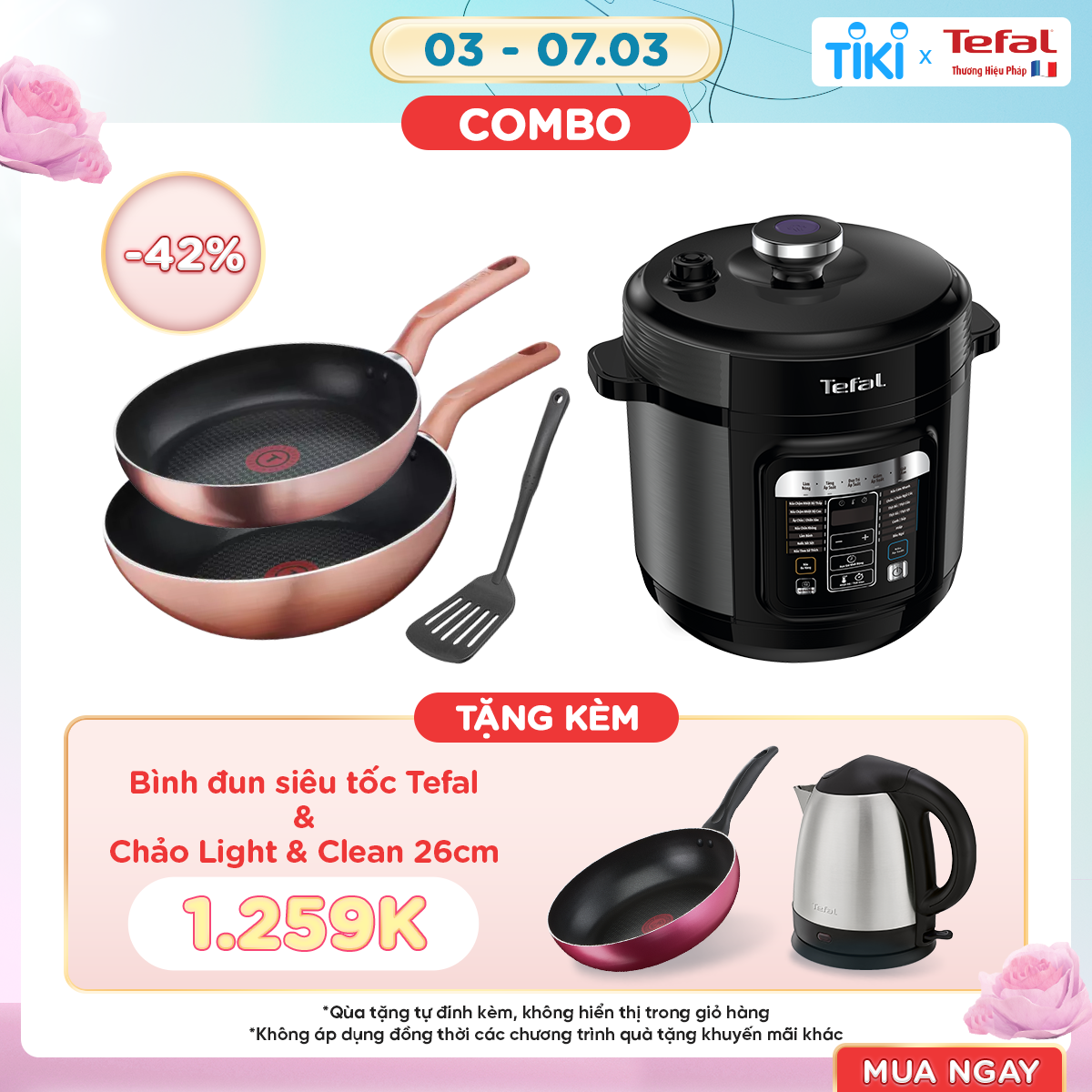 Combo Nồi áp suất điện đa năng Tefal Home Chef + Bộ chảo Cook&amp;Shine gồm 3 món (Chảo chiên 24cm, Chảo xào 28cm và Vá) - Hàng Chính Hãng