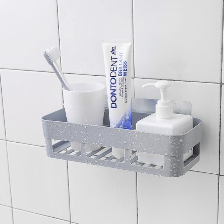 Kệ Dán Tường Nhà Bếp Để Đồ Nhà Tắm Bằng Nhựa Siêu Chắc Chắn