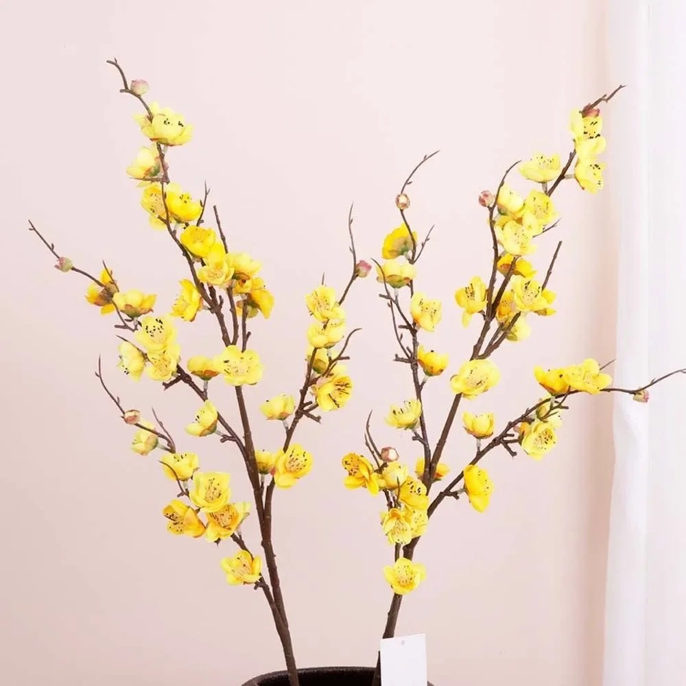 Cành hoa đào cổ giả trang trí Tết - Dài 80 đến 1m - Cây giả, hoa lụa trang trí nhà cửa