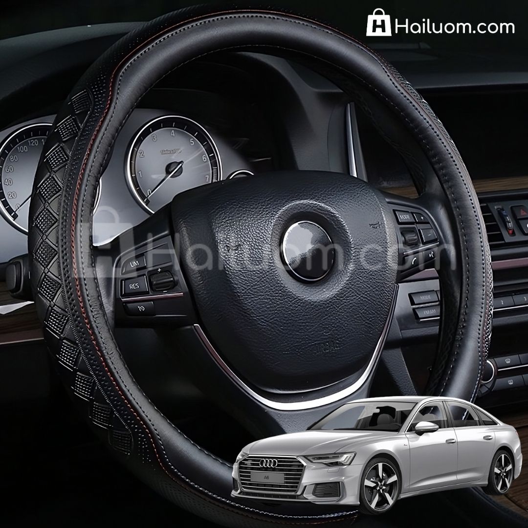 Bọc Vô Lăng ô tô cho AUDI A6 Da Thật Cao Cấp 4 Mùa