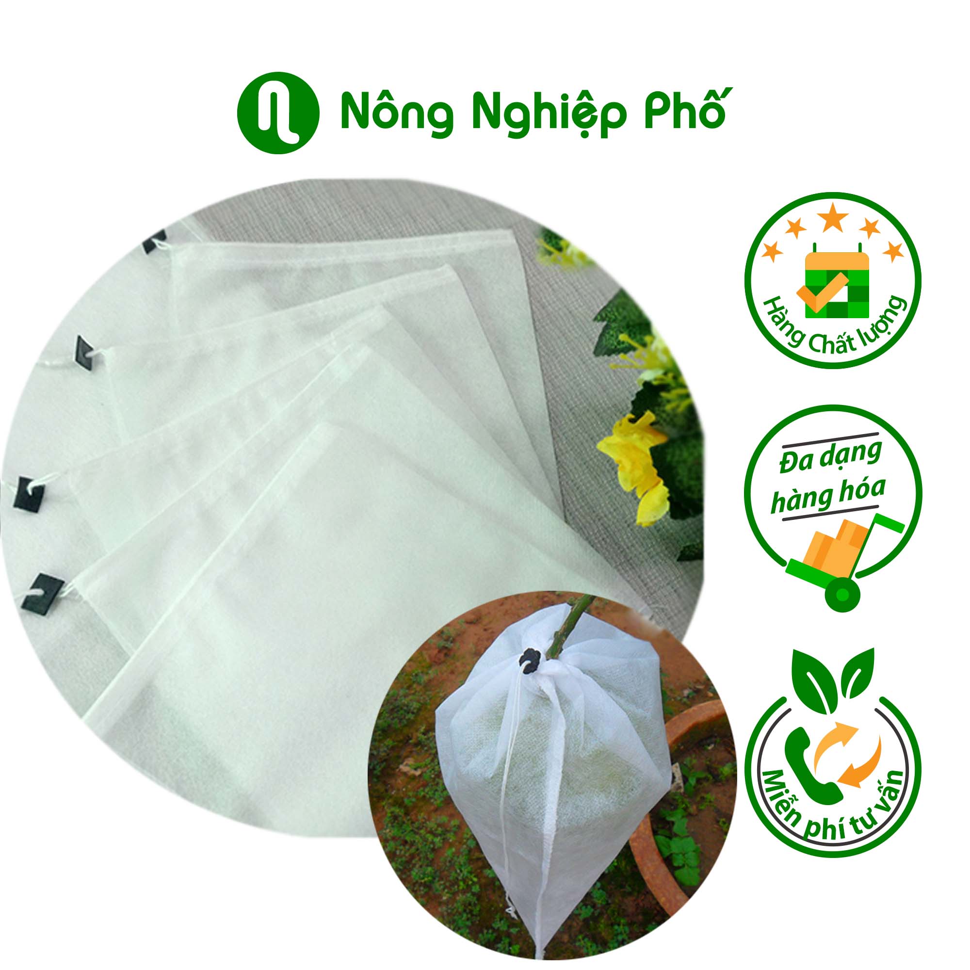 Bịch 100 túi bao trái - túi vải không dệt