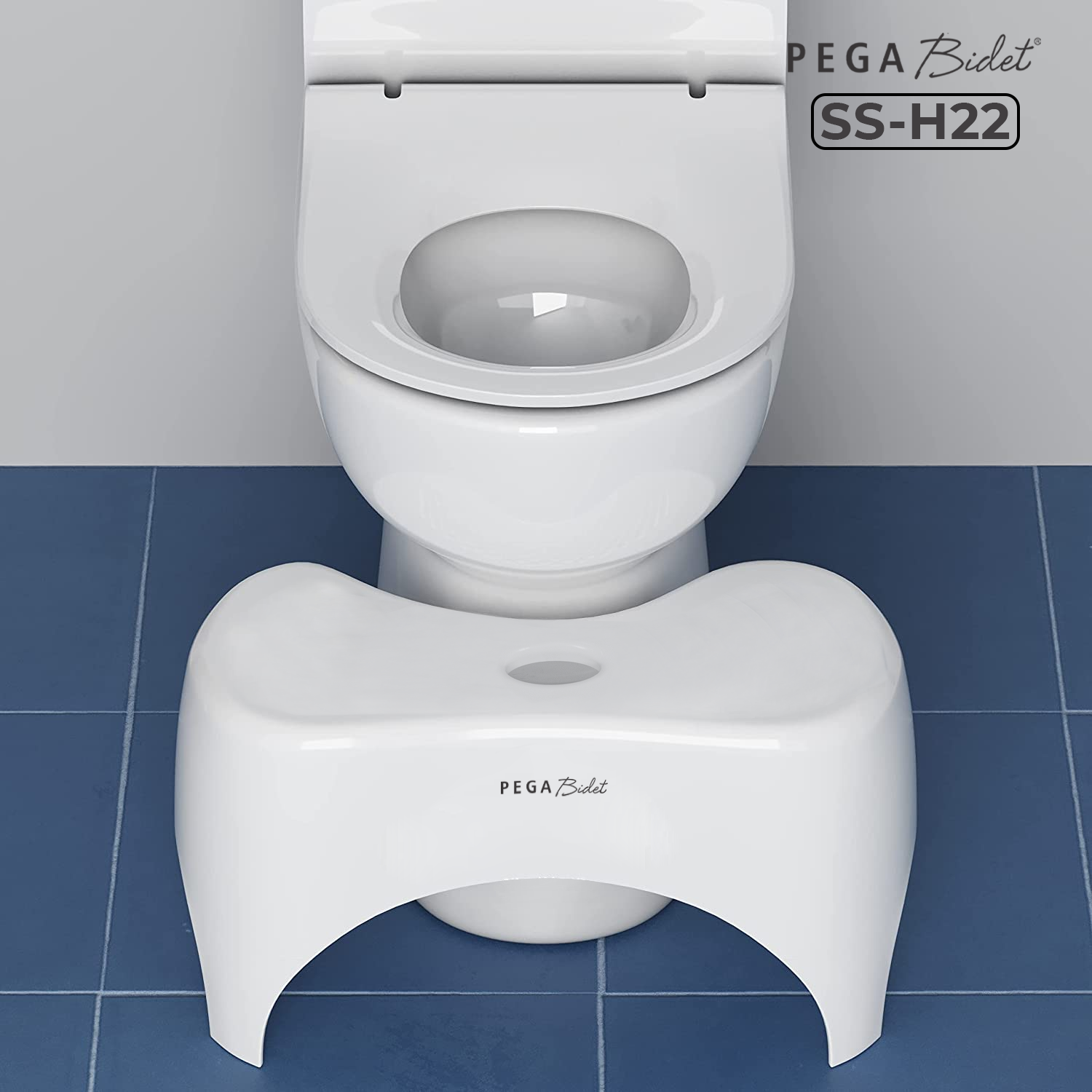 Ghế kê chân toilet PEGA Bidet SS-H22, hỗ trợ đi vệ sinh dễ dàng và thoải mái chống táo bón, làm từ nhựa y tế, ưa chuộng tại Mỹ