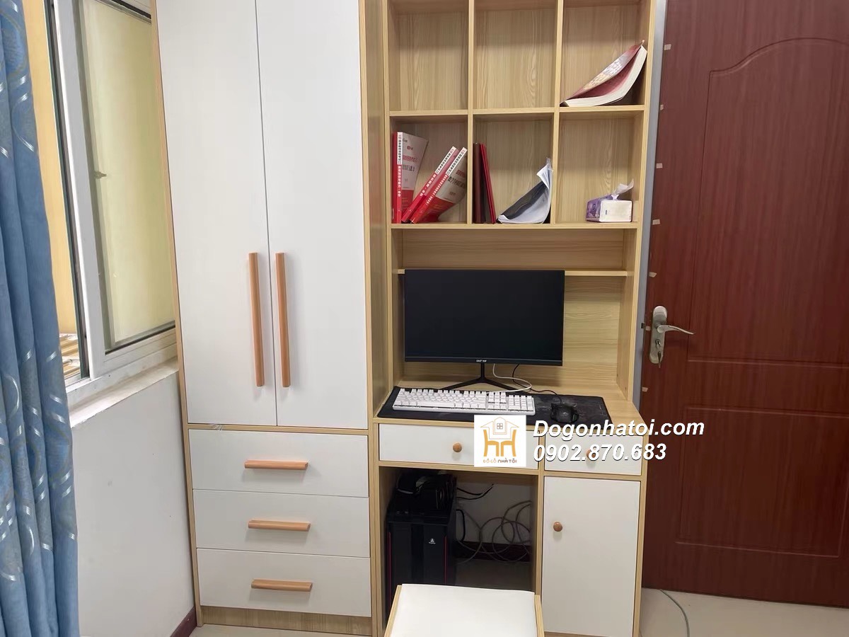 Tủ quần áo kết hợp bàn làm việc hiện đại - TA211