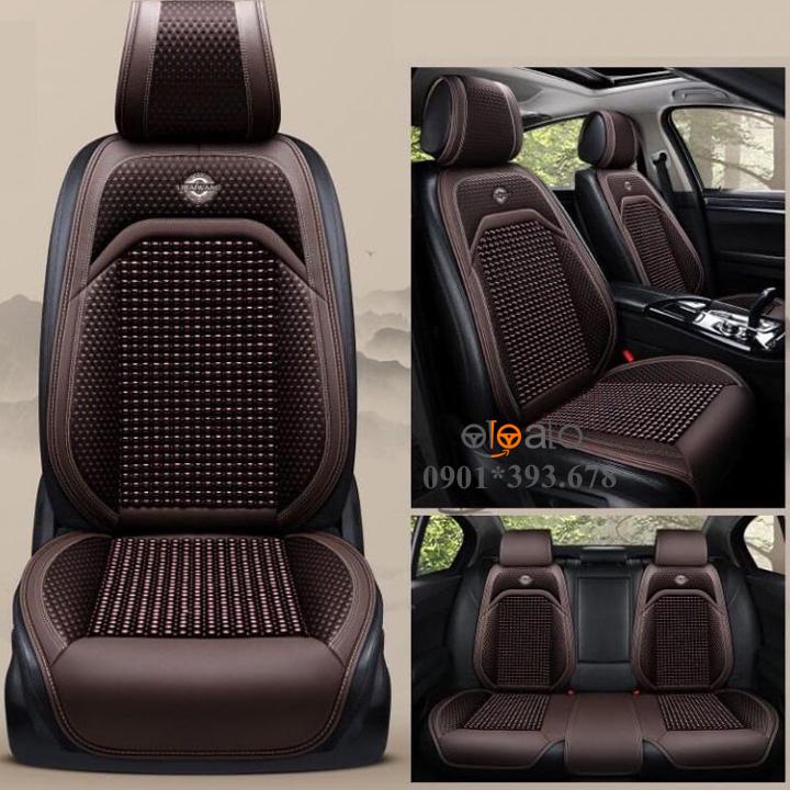 Áo trùm lót bọc ghế xe ô tô Kia Cerato da PU hạt gỗ tự nhiên CAO CẤP