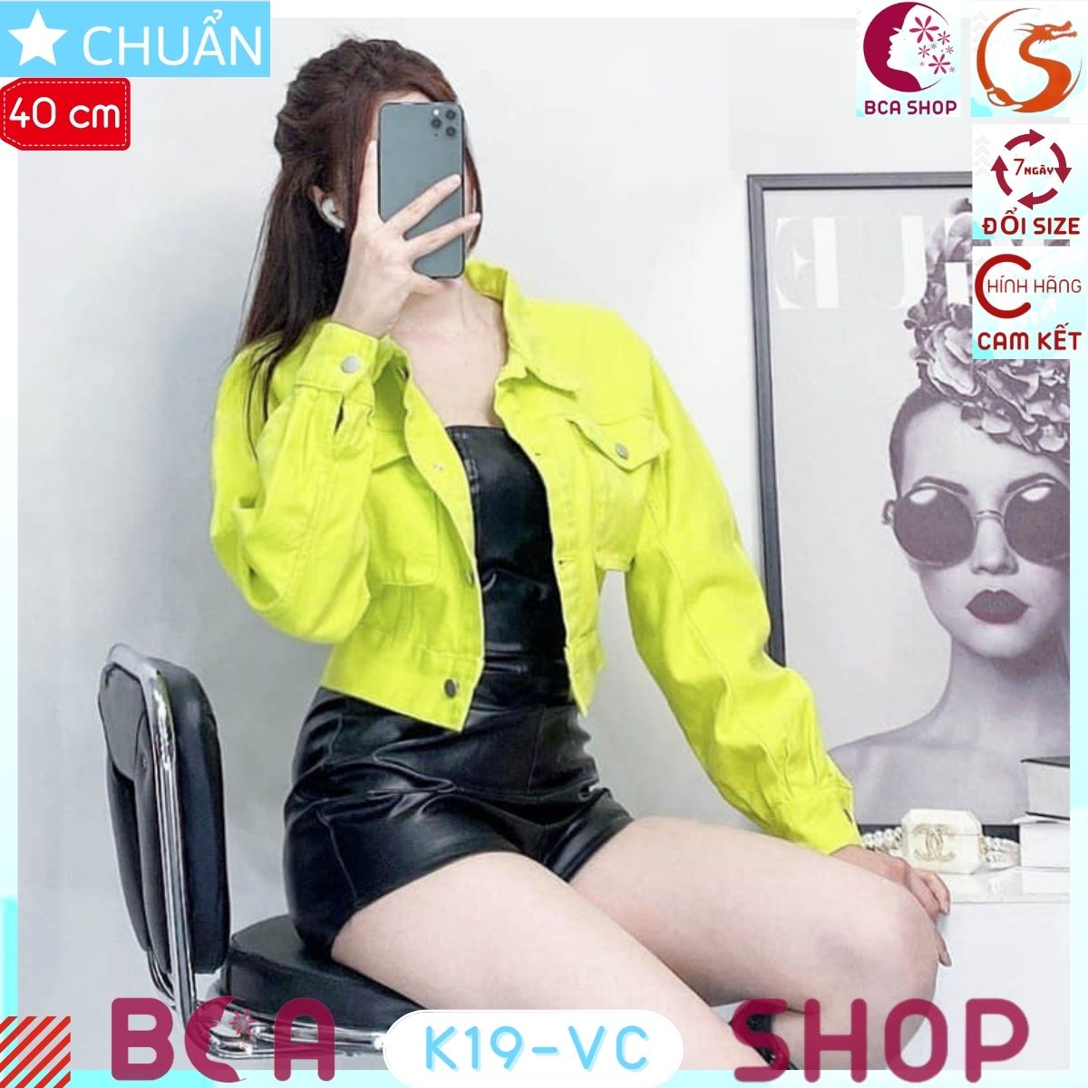 Áo khoác Jeans nữ K19 ROSATA tại BCASHOP màu vàng chanh phong cách cá tính và thời trang, rất độc đáo và nổi bât