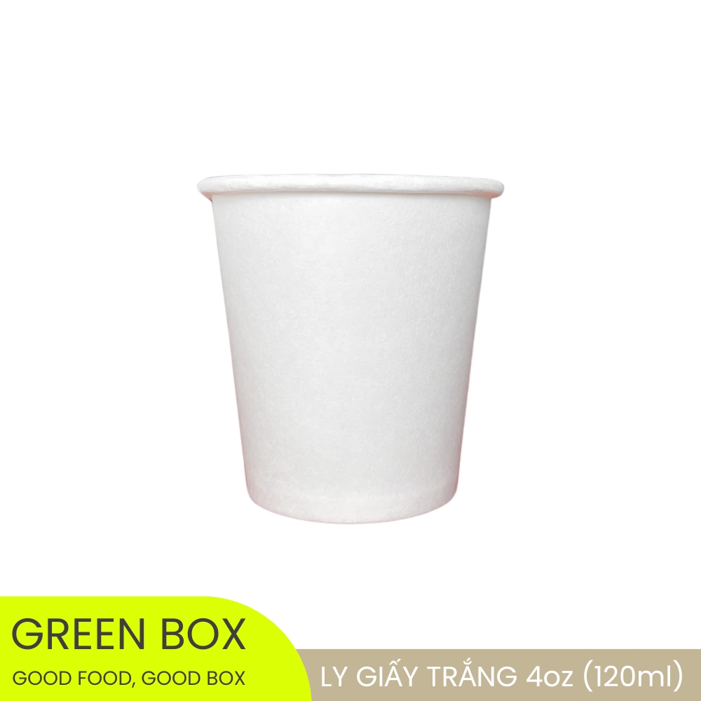 Set 100 ly giấy trắng 4oz (120ml)