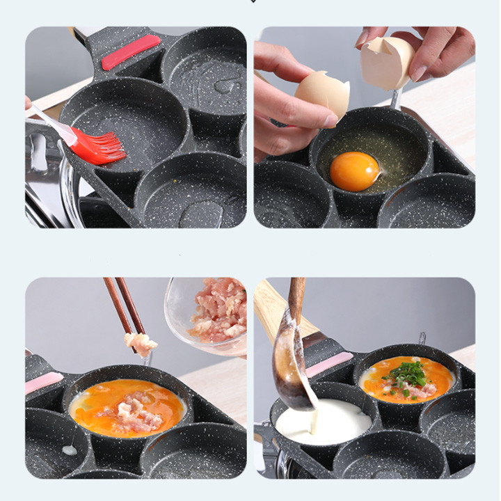 CHẢO ĐÁ CHIÊN 4 NGĂN LỖ TRÒN - JL