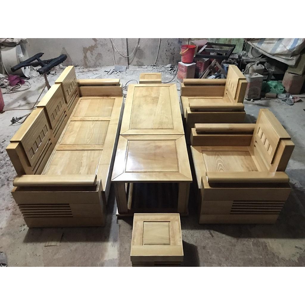 Bộ bàn ghế gỗ sồi tay chứng mặt liền, bộ bàn ghế phòng khách,bộ bàn ghế đối gỗ hàng chuẩn cho mọi gia đình