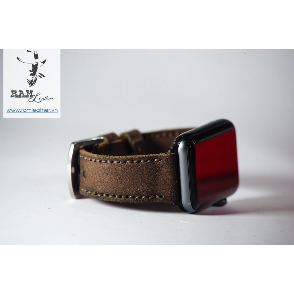 DÂY ĐỒNG HỒ DA BÒ HANDMADE - RAM MÀI NHÁM