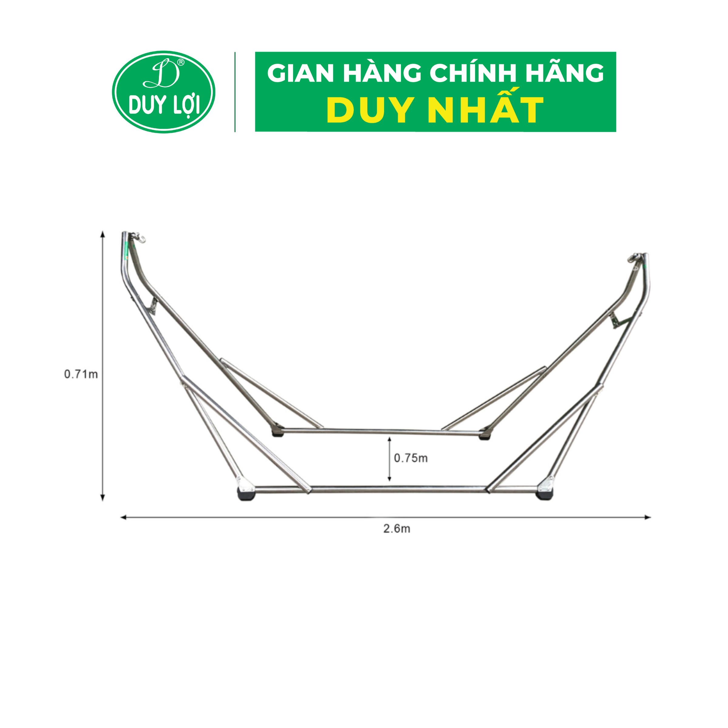 KHUNG VÕNG XẾP DUY LỢI INOX - CỠ LỚN - TẶNG 10 MÓC ÁO KÉP NHỰA CAO CẤP DUY LỢI