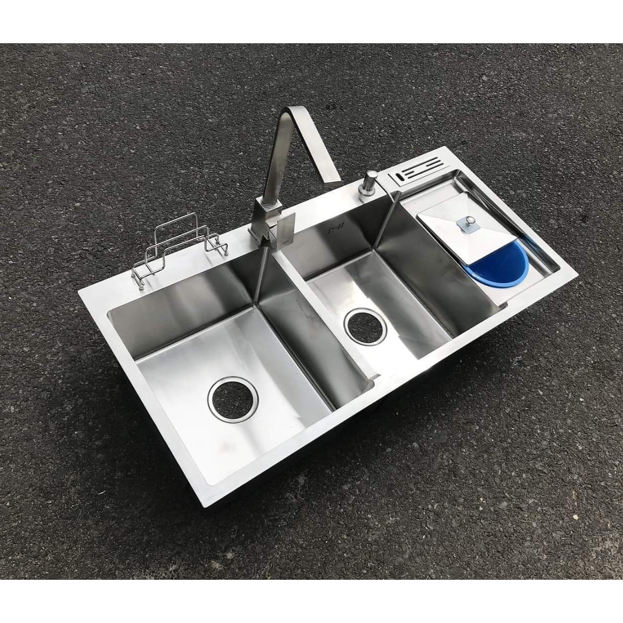 Chậu rửa chén bát cao cấp inox sus304 mờ đúc thủ công Hafen