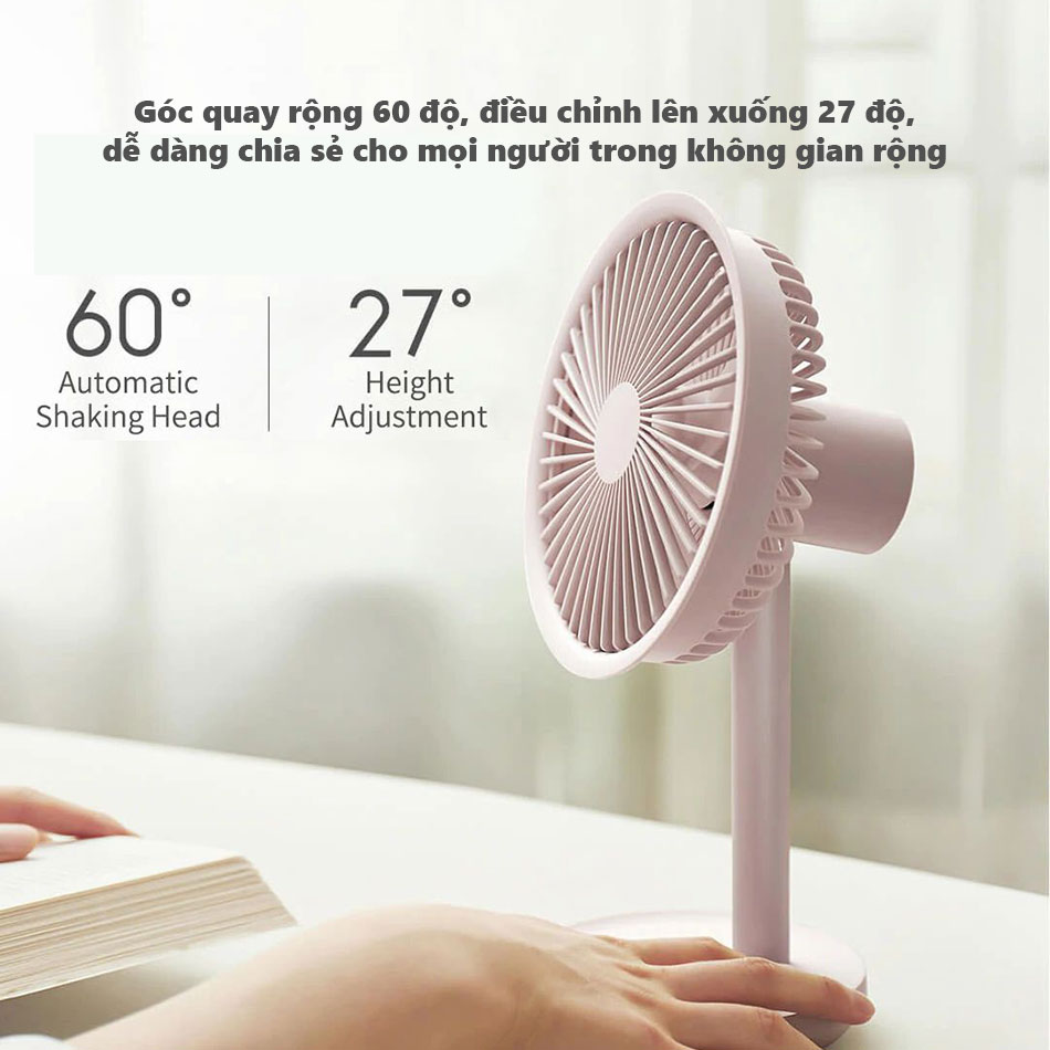 Quạt tích điện mini để bàn Xiaomi Solove F5 - Hàng Nhập Khẩu