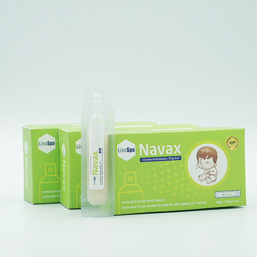 combo 3 hộp kèm xịt bào tử lợi khuẩn Lợi khuẩn Livespo Navax vệ sinh và ngừa viêm tai, mũi, họng bảo vệ và phục hồi niêm mạc mũi của trẻ