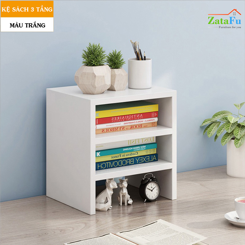 Kệ Sách Gỗ Để Bàn Trang Trí Decor Mini KTT-02