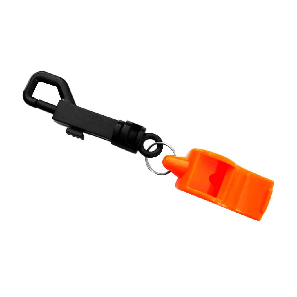 5Pcs Portable Scuba Diving Emergency Scuba Diving Survival Whistle with Snap Clip for Kayak Boating Camping Hunting