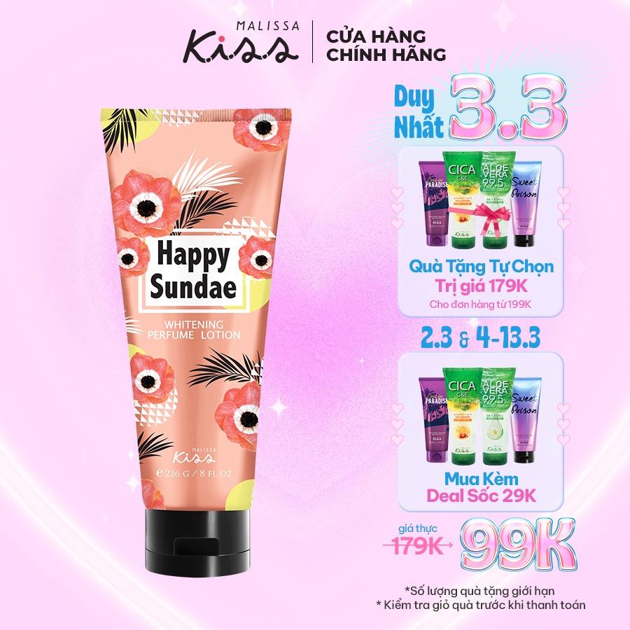 Sữa Dưỡng Trắng Da Toàn Thân Hương Nước Hoa Malissa Kiss Hương Happy Sundae 226g