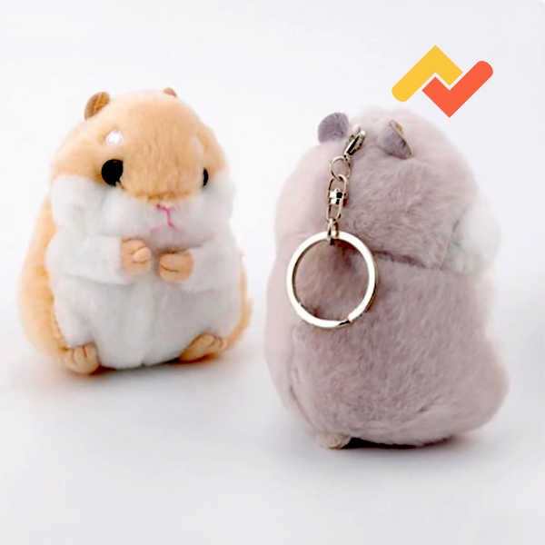 Móc Khóa Chuột Hamster Nhồi Bông Mềm Mại, Siêu Dễ Thương