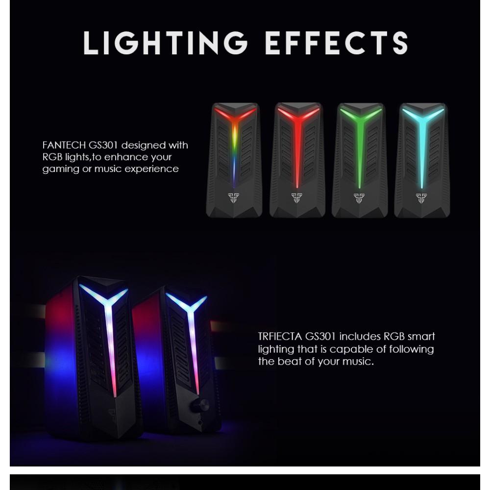 Loa Vi TÍnh Gaming Fantech GS301 TRIFECTA LED RGB 6 Chế Độ Hỗ Trợ Kết Nối Bluetooth 5.0 Và AUX 3.5mm - Hàng chính hãng