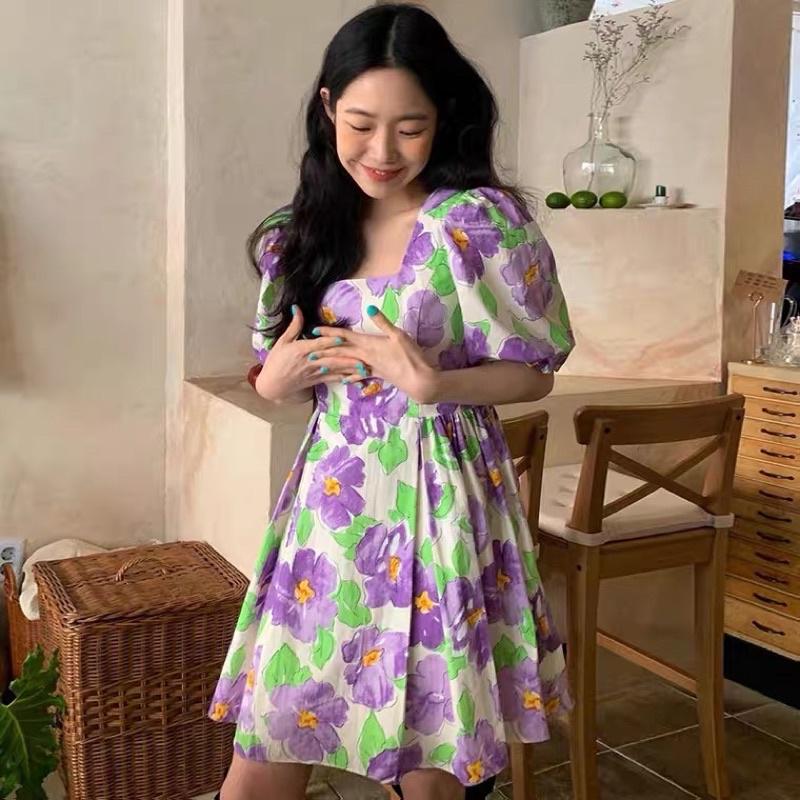 ĐẦM HOA TÍM DÁNG XOÈ TIỂU THƯ