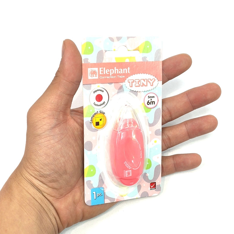 Bút Xóa Kéo Elephant Tiny 5mm x 6m - Mẫu 1 - Màu Hồng