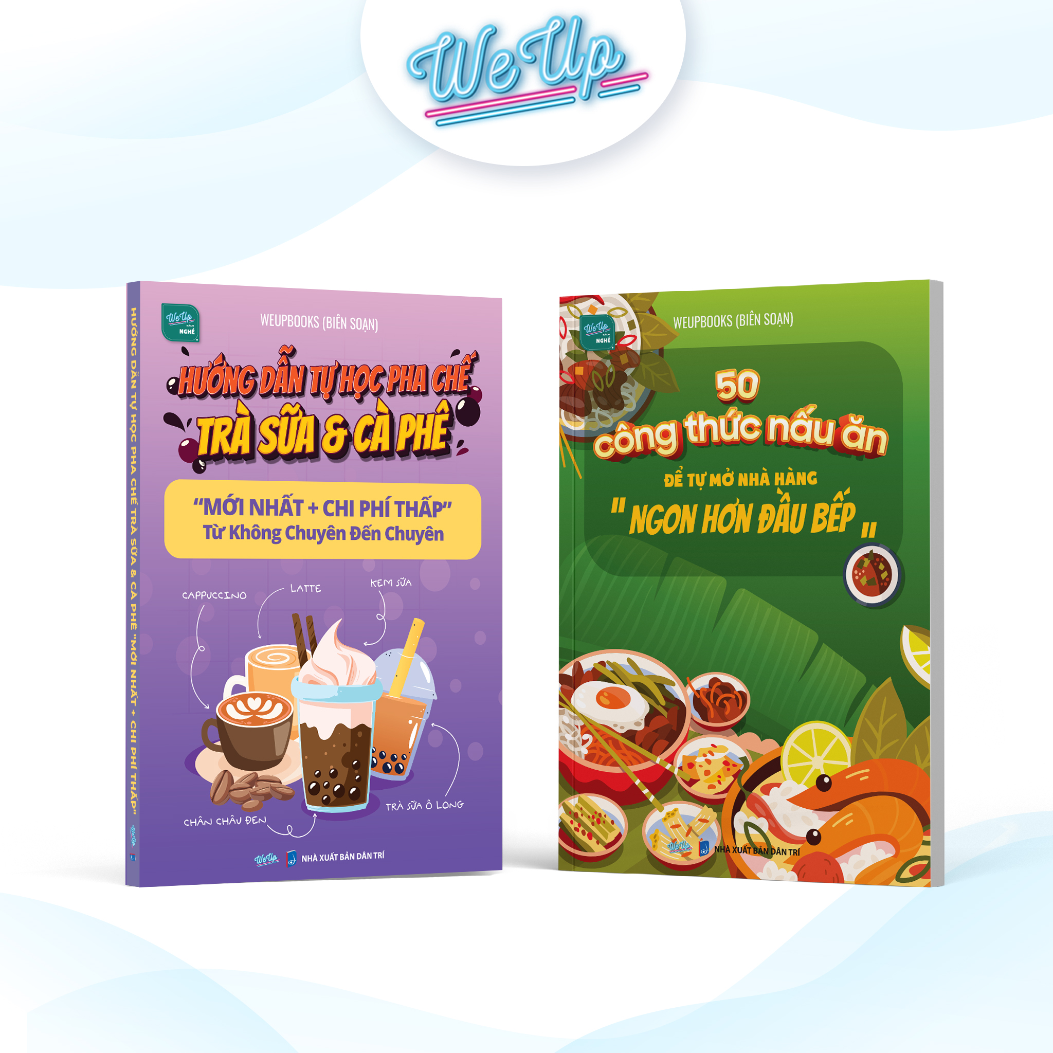 Combo 5 cuốn sách: 50 công thức nấu ăn để tự mở nhà hàng, nấu ăn &quot;ngon hơn đầu bếp&quot;, Hướng dẫn tự pha chế &quot;Trà sữa &amp; Cà phê&quot;, 100 bài mẫu content, Hướng dẫn sử dụng AI để sản xuất Content, Tự do tài chính trước tuổi 35, Công thức sản xuất video-livetream