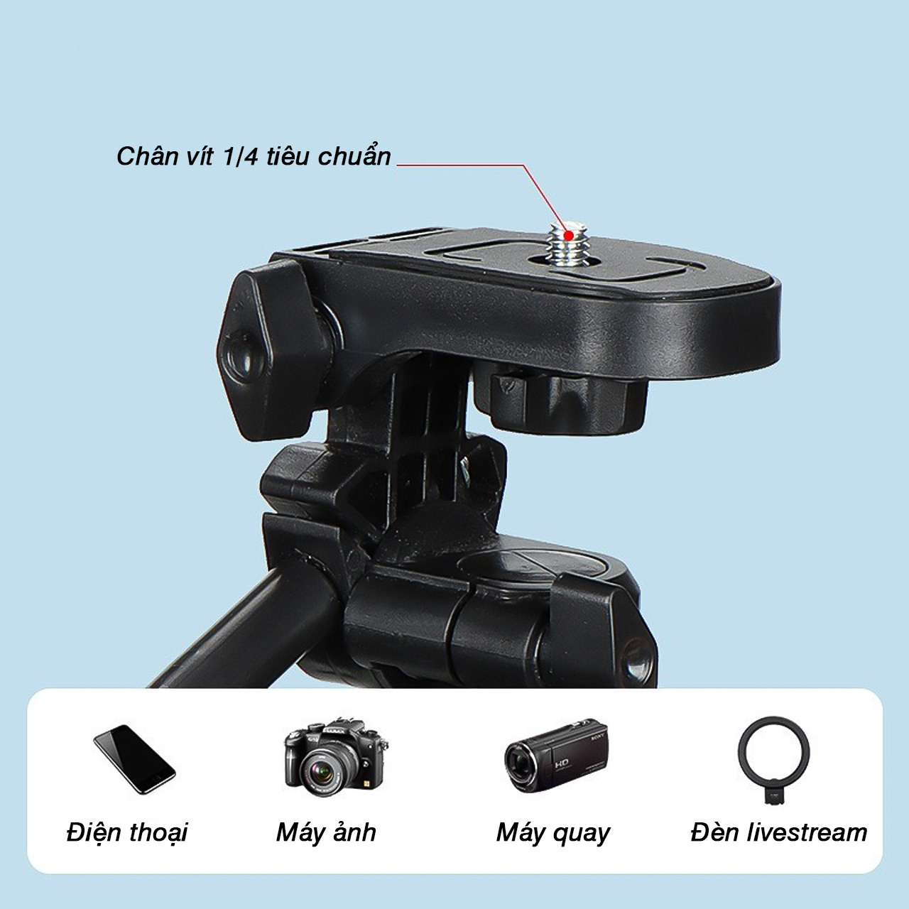 Chân máy ảnh Tripod Vinetteam NeePho NP-8810, khung nhôm cao cấp, cao 1.5m, chịu tải 3kg, tặng kèm túi đeo, kẹp điện thoại và remote - hàng chính hãng