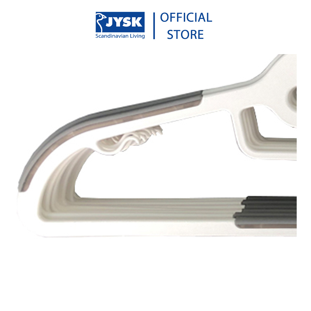 Bộ 10 móc áo JYSK Tonni nhựa màu xám trắng 41.5x23x0.6cm