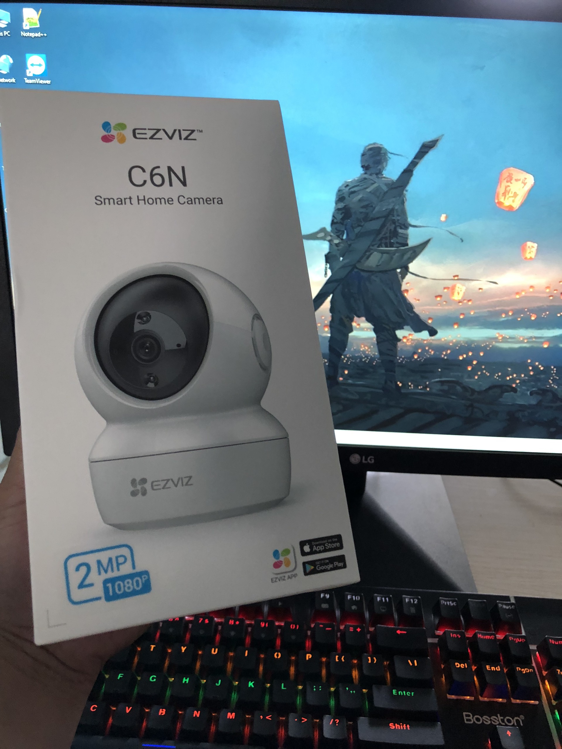 Camera Wifi EZVIZ C6N FULL HD 1080P NÉT RÕ - Dễ Dàng Lắp Đặt Nhiều Tính Năng Thông Minh  + Tặng Kèm Thẻ Nhớ 64GB Hàng Nhập Khẩu