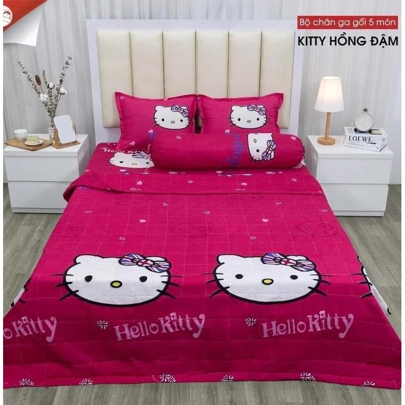 Chăn ga gối - Bộ drap 5 món cotton poly nhiều mẫu đủ size