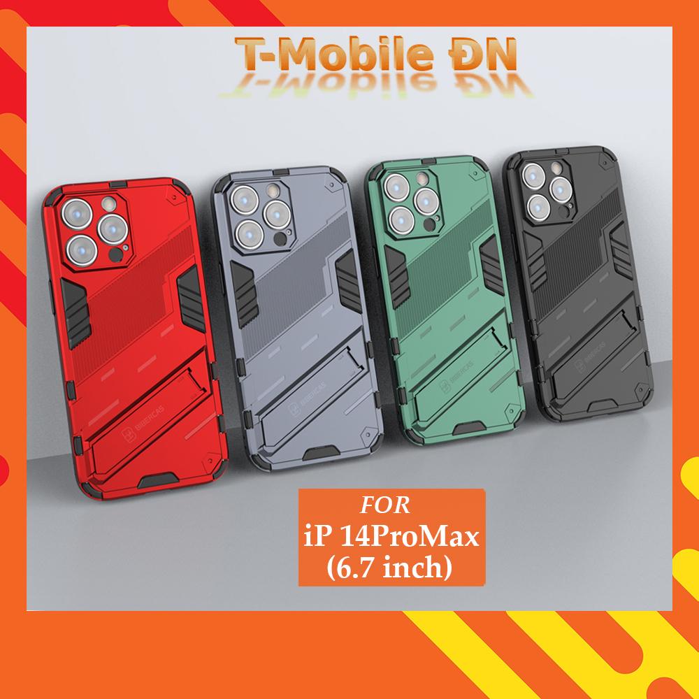 Ốp lưng cho iPhone 14 Pro Max, Ốp chống sốc Iron Man PUNK cao cấp kèm giá đỡ cho iPhone 14 Pro Max