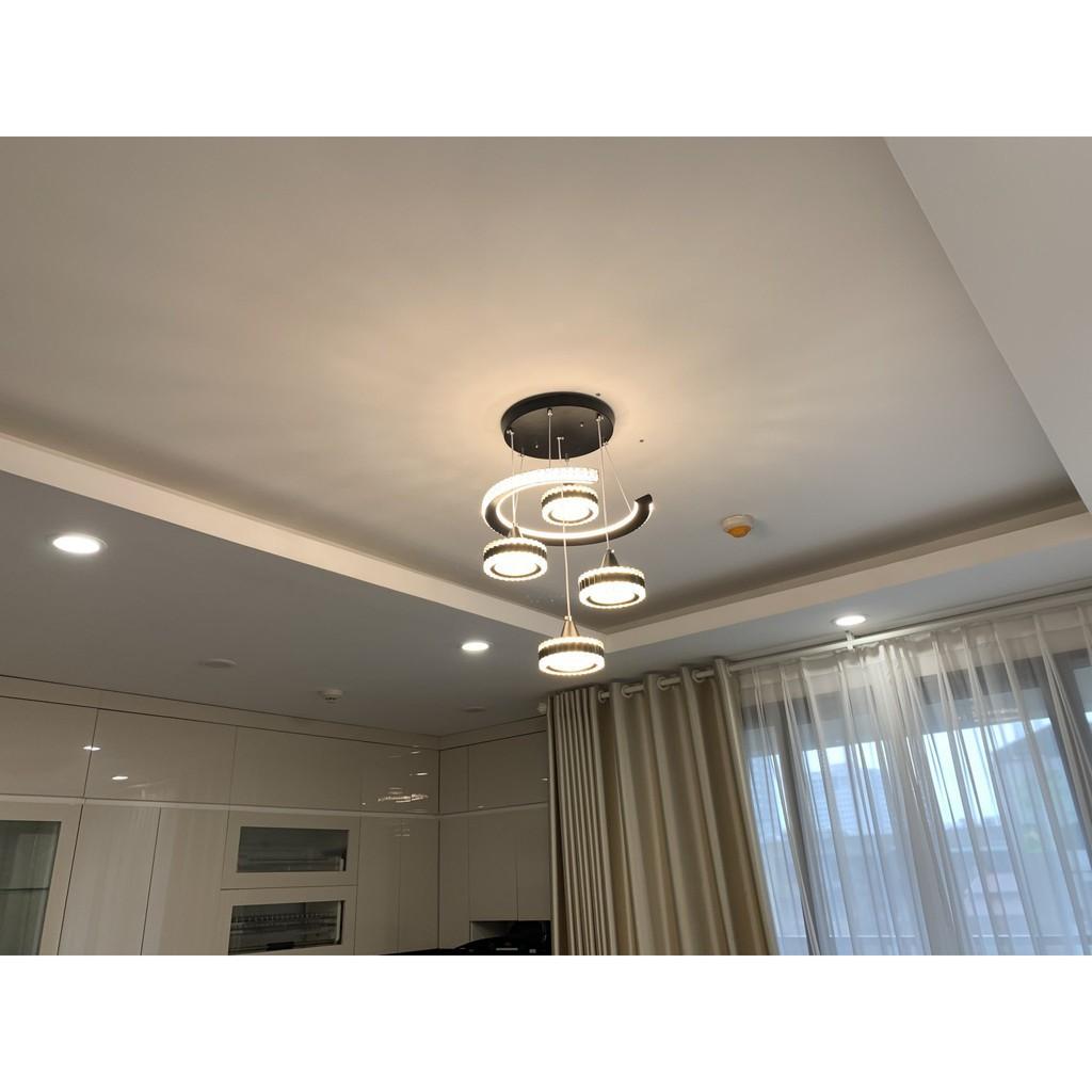 FreeShip Đèn Thả Trần - Đèn Thả Bàn Ăn Pha Lê Trang Trí Hiện Đại - kèm bóng LED và đế ốp trần