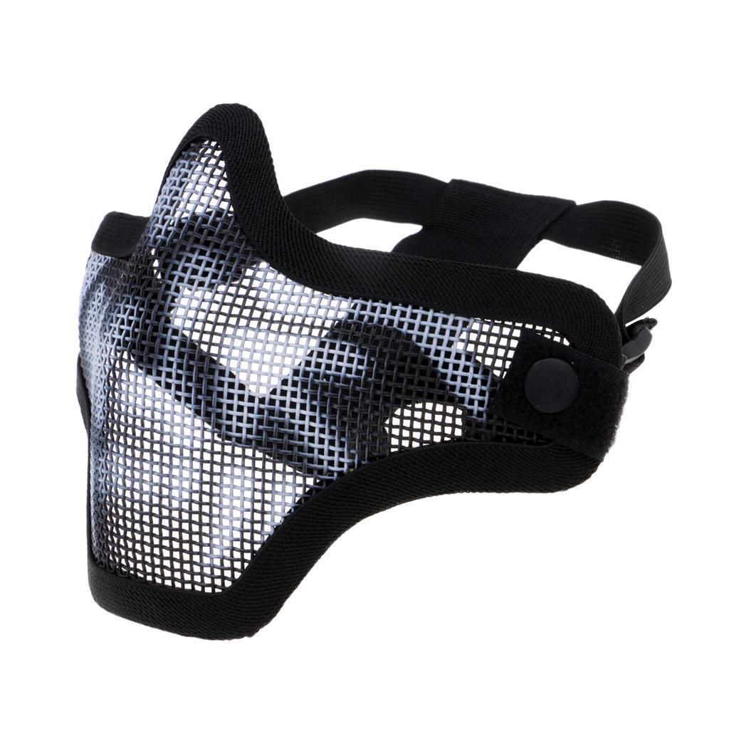 Hunting Adjustable Steel Half Face Mesh Mask, with Stable Back Strap