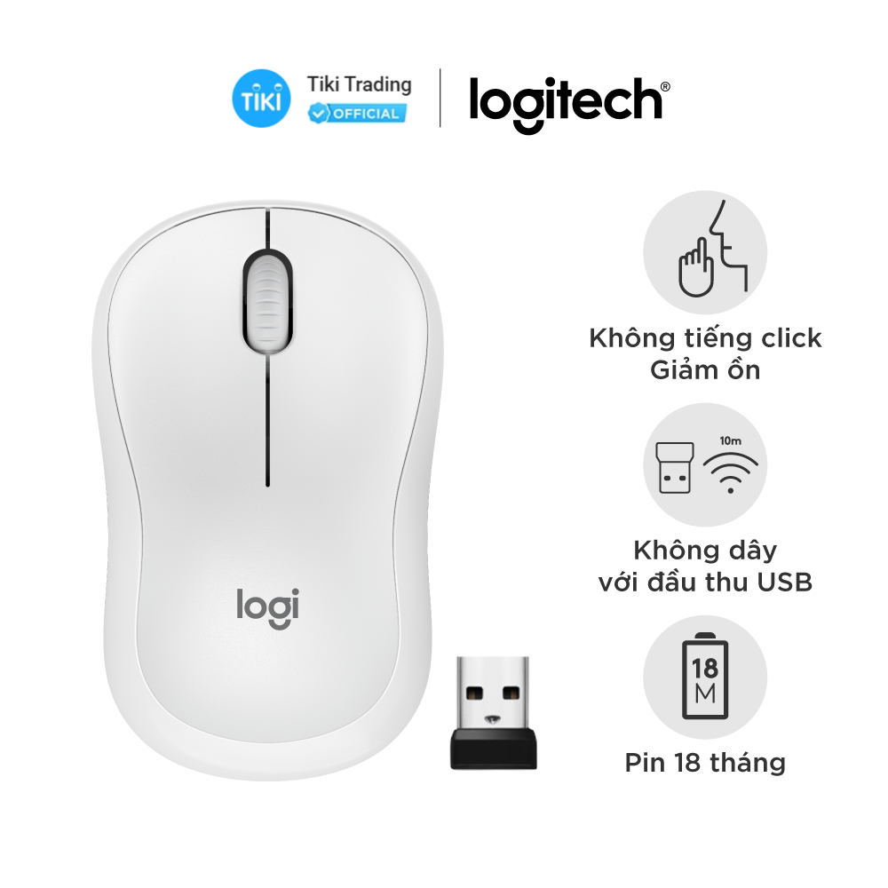 Chuột Không Dây Logitech M220 Silent Plus - Hàng Chính Hãng