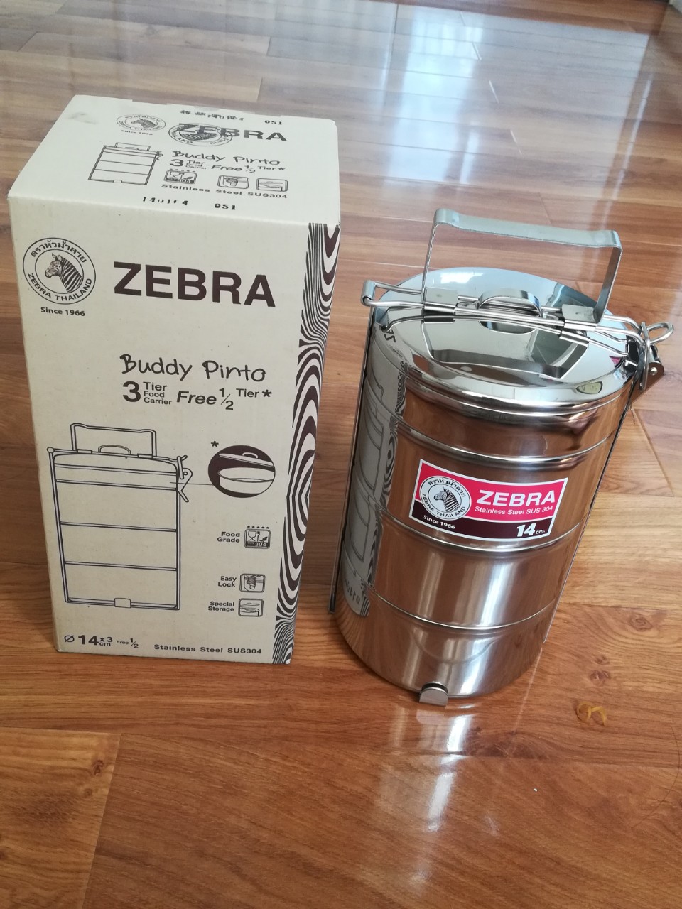 Camen Inox Zebra Thái Lan 3 Ngăn Rưỡi 14cm-150151