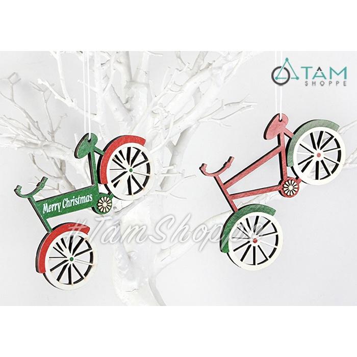 Set 02 xe đạp gỗ mô hình treo trang trí Giáng sinh X-PKTCT-61