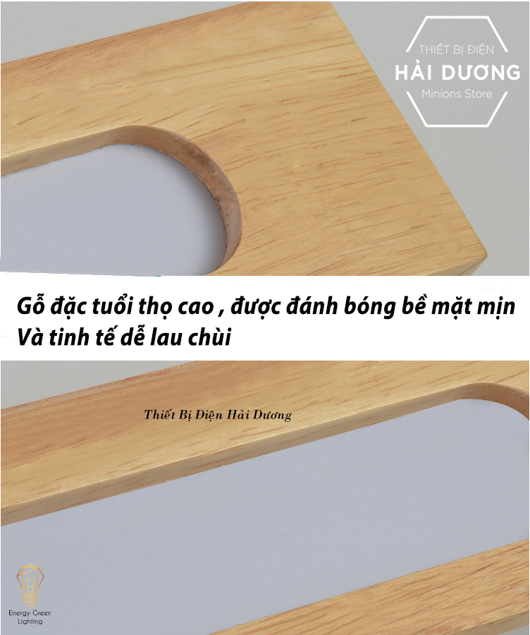 Đèn Tường Trang Trí Decor Hình Chữ Nhật Thân Gỗ Phong Cách Bắc Âu DT-161G - Led Siêu Sáng - Có Video