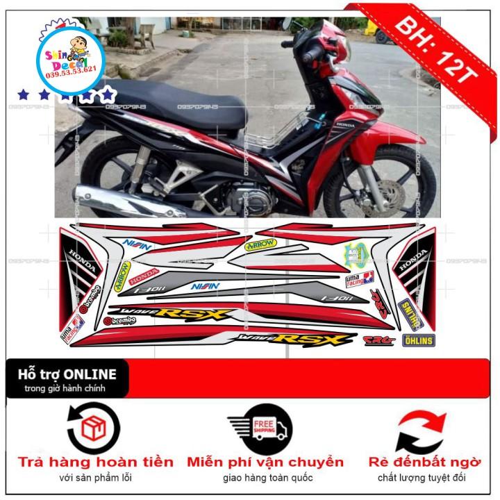 Tem xe wave rsx zin đỏ đen