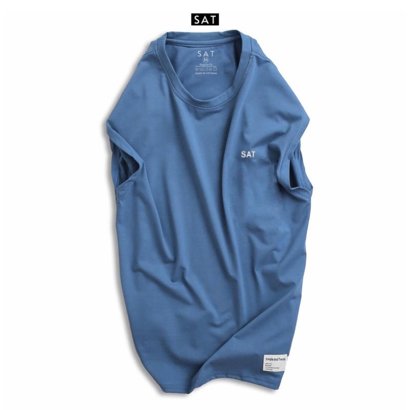 Áo thun ba lỗ tanktop nam trơn SAT-01, vải cotton mềm mịn, dày dặn, trẻ trung chuẩn form SAT